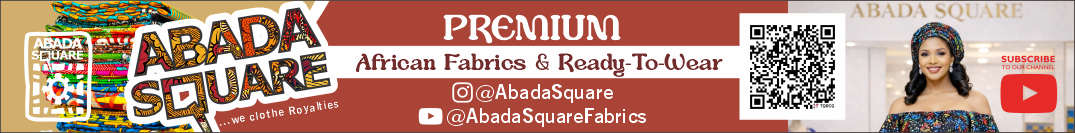 AbadaSquare — Premium African Fabrics & Ready-To-Wear. Instagram @AbadaSquare. YouTube @AbadaSquareFabrics.